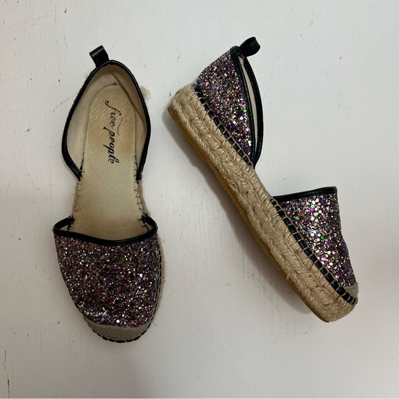 Free People Paradise Espadrille Glitter Gladiators - Size 37 - Picture 3 of 7